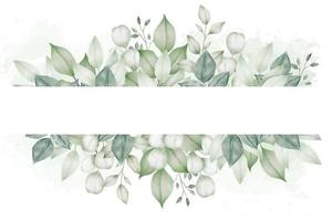 Beautiful Green Leaves Watercolor Background vector