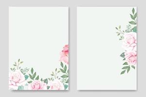 tarjeta de invitación de boda rosa floral elegante vector