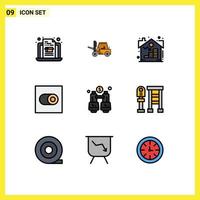 Set of 9 Modern UI Icons Symbols Signs for locate explore property binoculars switch Editable Vector Design Elements