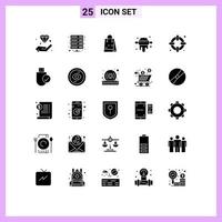 25 iconos creativos, signos y símbolos modernos de seguros, almacenamiento de pines, cocina, mercado, elementos de diseño vectorial editables vector