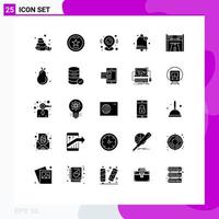 Modern Set of 25 Solid Glyphs and symbols such as race checkpoint pin user interface Editable Vector Design Elements