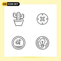 4 Creative Icons for Modern website design and responsive mobile apps 4 Outline Symbols Signs on White Background 4 Icon Pack vector