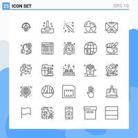 Modern 25 Line style icons Outline Symbols for general use Creative Line Icon Sign Isolated on White Background 25 Icons Pack vector