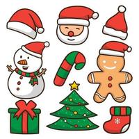 Hand drawn Christmas characters collection vector illustration