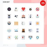 Universal Icon Symbols Group of 25 Modern Flat Colors of file document gear love heart Editable Vector Design Elements