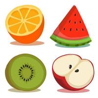 hand draw cartoon fruits collection vector illustration