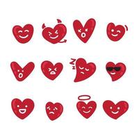 hand draw emoticon love collection vector illustration