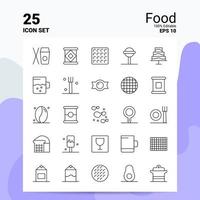 25 Food Icon Set 100 Editable EPS 10 Files Business Logo Concept Ideas Line icon design vector