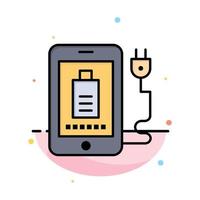 Mobile Charge Full Plug Abstract Flat Color Icon Template vector