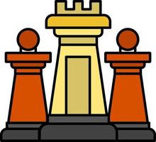 Chess Computer Strategy Tactic Technology  Flat Color Icon Vector icon banner Template