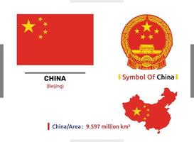 bandera de símbolo vectorial y área de china que es totalmente editable, escalable y fácil de usar vector