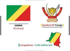 bandera de símbolo vectorial y área del congo que es totalmente editable, escalable y fácil de usar vector