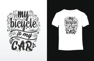 mi bicicleta es mi diseño de camiseta de auto vector