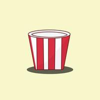 Popcorn bucket flat illustration design vector