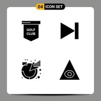 Pack of creative Solid Glyphs of game chart sport forward descriptions Editable Vector Design Elements