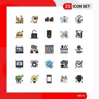 Pictogram Set of 25 Simple Filled line Flat Colors of flask depression mind sad failure Editable Vector Design Elements