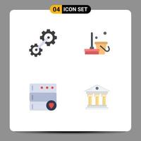 paquete de iconos de vector de stock de 4 signos y símbolos de línea para cogs elementos de diseño de vector editables de banco de limpieza industrial favorito