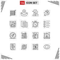 User Interface Pack of 16 Basic Outlines of graph business cream coins income Editable Vector Design Elements