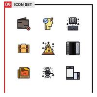 Set of 9 Modern UI Icons Symbols Signs for marketing case online business learning Editable Vector Design Elements