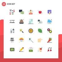 Set of 25 Modern UI Icons Symbols Signs for day crown information corona service Editable Vector Design Elements