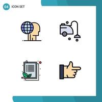 4 Creative Icons Modern Signs and Symbols of global marketing check list marketing cleaner list Editable Vector Design Elements