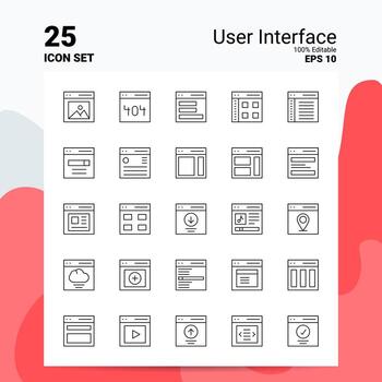 25 conjunto de iconos de interfaz de usuario 100 archivos editables eps 10 concepto de logotipo de empresa ideas diseño de icono de línea vector