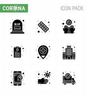 conjunto simple de covid19 protección azul 25 paquete de iconos icono incluido gráfico de paciente de hospital medicina gráfico de salud manos coronavirus viral 2019nov enfermedad vector elementos de diseño