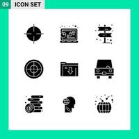 9 Creative Icons Modern Signs and Symbols of server data profit military army Editable Vector Design Elements