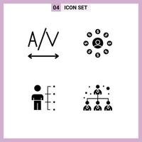 Universal Solid Glyphs Set for Web and Mobile Applications text human money skills people Editable Vector Design Elements