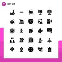 25 Thematic Vector Solid Glyphs and Editable Symbols of application design men graphics clean Editable Vector Design Elements