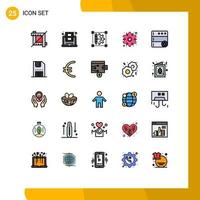 Set of 25 Modern UI Icons Symbols Signs for database flower pencil floral setting Editable Vector Design Elements