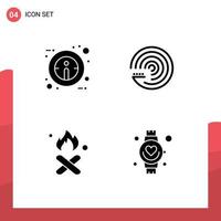 Stock Vector Icon Pack of 4 Line Signs and Symbols for info garbage forecasting scince smoke Editable Vector Design Elements