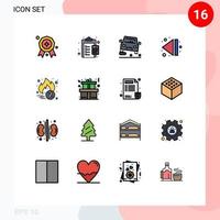 paquete de iconos de vector de stock de 16 signos y símbolos de línea para descuento venta caliente superando elementos de diseño de vector creativo editable de flecha multimedia