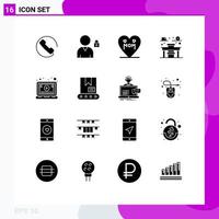 16 Creative Icons Modern Signs and Symbols of bulldozer tutorial mom online school Editable Vector Design Elements