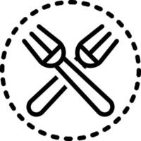 line icon for fork vector