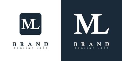 Modern Letter ML Logo, suitable for any business or identity with ML or LM initials. vector