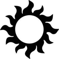 icono de sol en fondo blanco, ilustración del símbolo de icono de sol en negro sobre fondo blanco vector