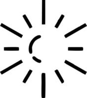 icono de sol en fondo blanco, ilustración del símbolo de icono de sol en negro sobre fondo blanco vector