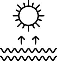 icono de sol en fondo blanco, ilustración del símbolo de icono de sol en negro sobre fondo blanco vector