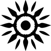 icono de sol en fondo blanco, ilustración del símbolo de icono de sol en negro sobre fondo blanco vector