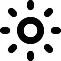 icono de sol en fondo blanco, ilustración del símbolo de icono de sol en negro sobre fondo blanco vector