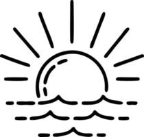 sun icon in white background, illustration of sun icon symbol in black on white background vector