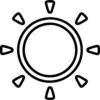 icono de sol en fondo blanco, ilustración del símbolo de icono de sol en negro sobre fondo blanco vector