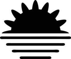 icono de sol en fondo blanco, ilustración del símbolo de icono de sol en negro sobre fondo blanco vector