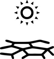 icono de sol en fondo blanco, ilustración del símbolo de icono de sol en negro sobre fondo blanco vector