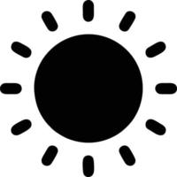 icono de sol en fondo blanco, ilustración del símbolo de icono de sol en negro sobre fondo blanco vector