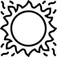 icono de sol en fondo blanco, ilustración del símbolo de icono de sol en negro sobre fondo blanco vector