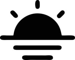 icono de sol en fondo blanco, ilustración del símbolo de icono de sol en negro sobre fondo blanco vector