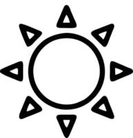 sun icon in white background, illustration of sun icon symbol in black on white background vector