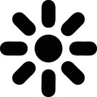 sun icon in white background, illustration of sun icon symbol in black on white background vector